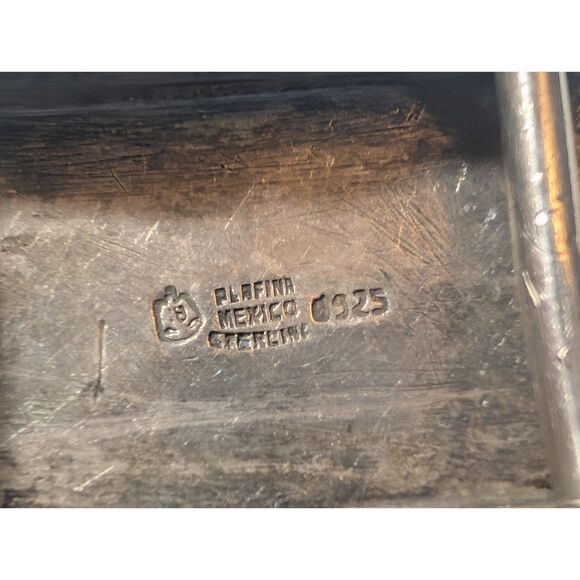Vintage PLAFINA Mexico Sterling Silver Western Belt Buckle 27g main image 5